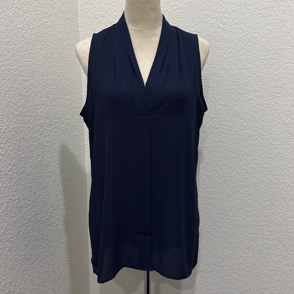 NWT Jones New York Sheer Blue Sleeveless Relaxed Tunic
